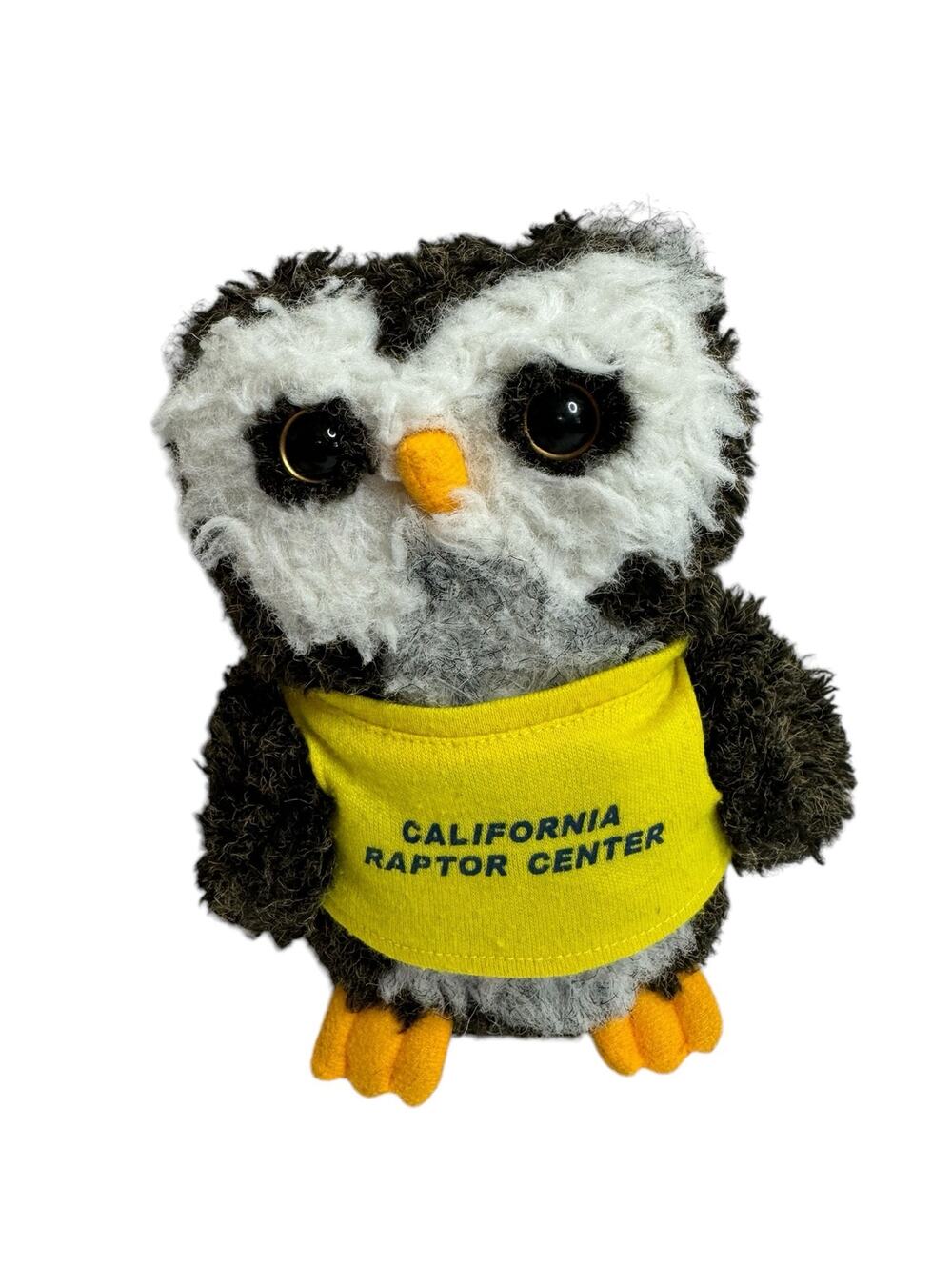 California Raptor Center Vintage Owl Plush Stuffed Animal Yellow Shirt UC Davis